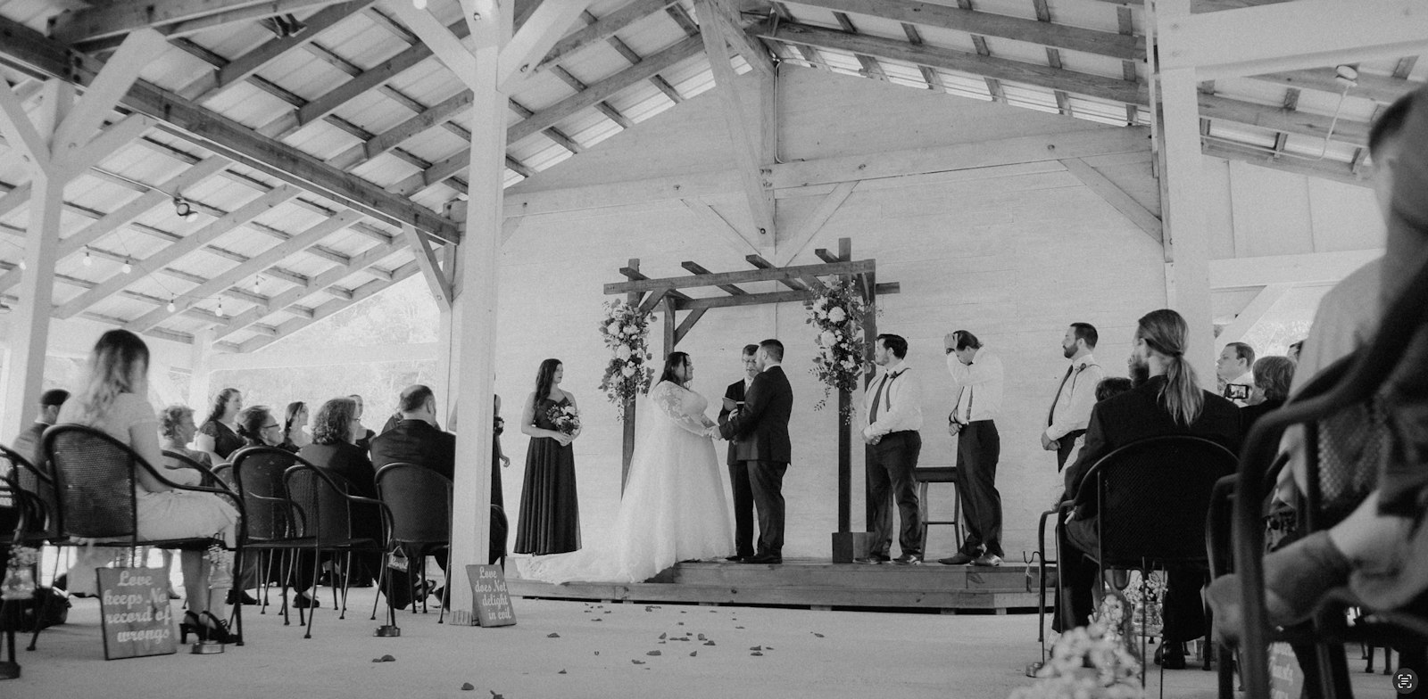 The ceremony, in black and white